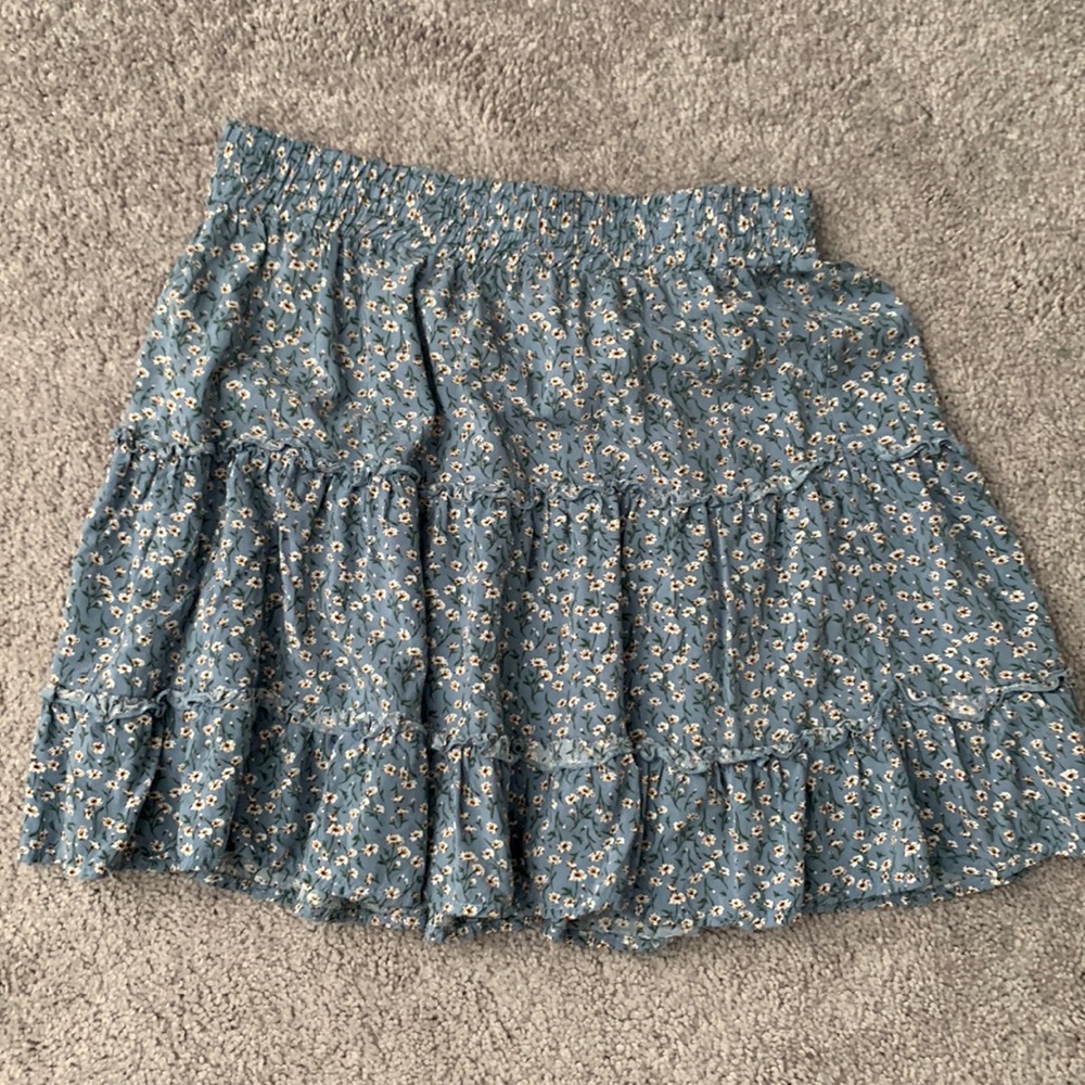 Blue ruffled skirt